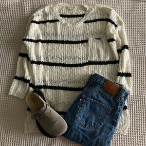 Black and White Striped Sweater